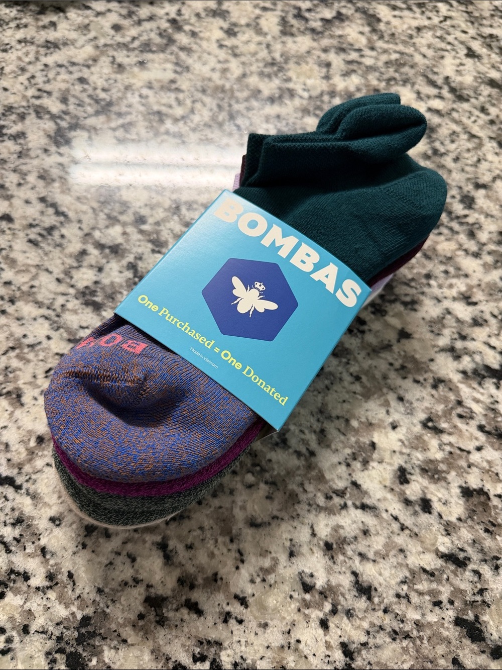 NEW Bombas Marl Ankle Sock 4 Pack Chai Lavender Mix Womens Medium 8-10.5